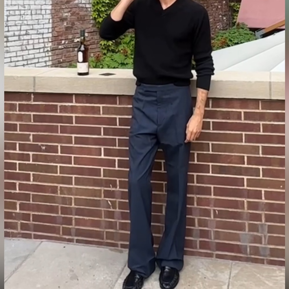 Slate grey men’s pleated pants